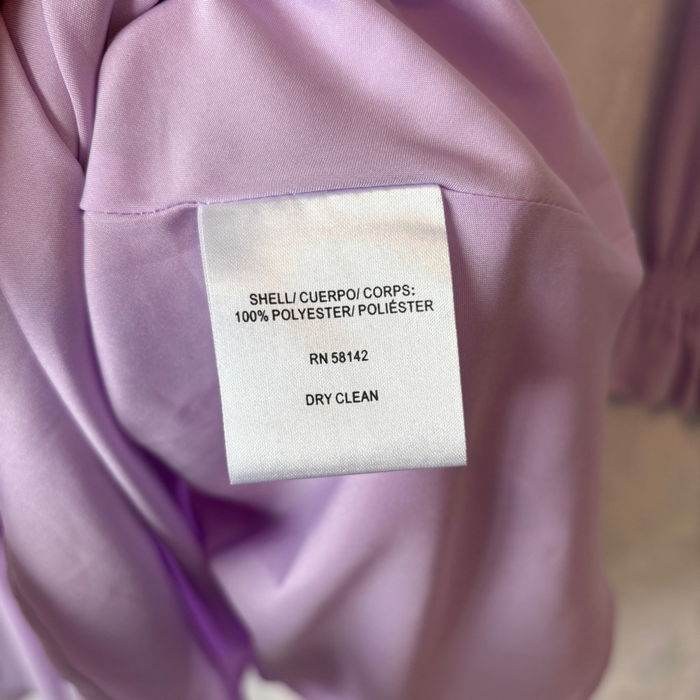 Gal Meets Glam womens purple lavender long sleeve mini Haley Ruffle Dress Size 4 - Picture 11 of 12